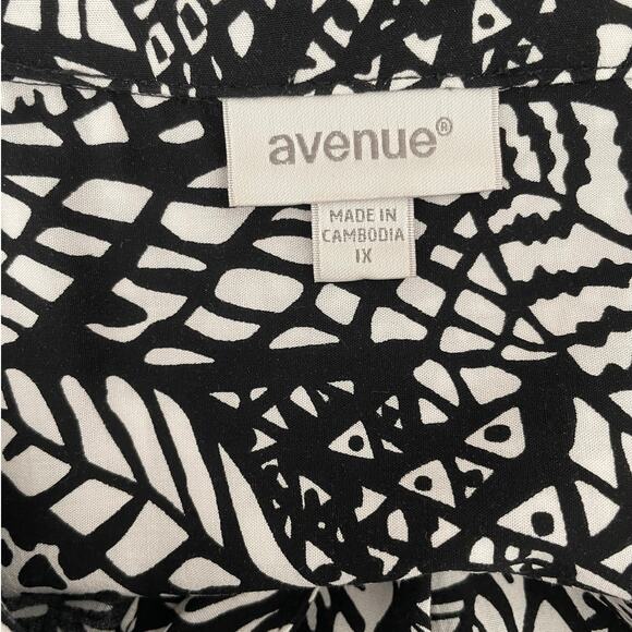 Avenue WomenTunic Top‎ 1X Abstract Foliage Boho Lagenlook Cottagecore Officewear - Picture 2 of 12